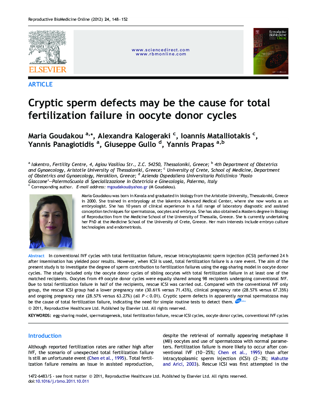 Cryptic sperm defects may be the cause for total fertilization failure in oocyte donor cycles 