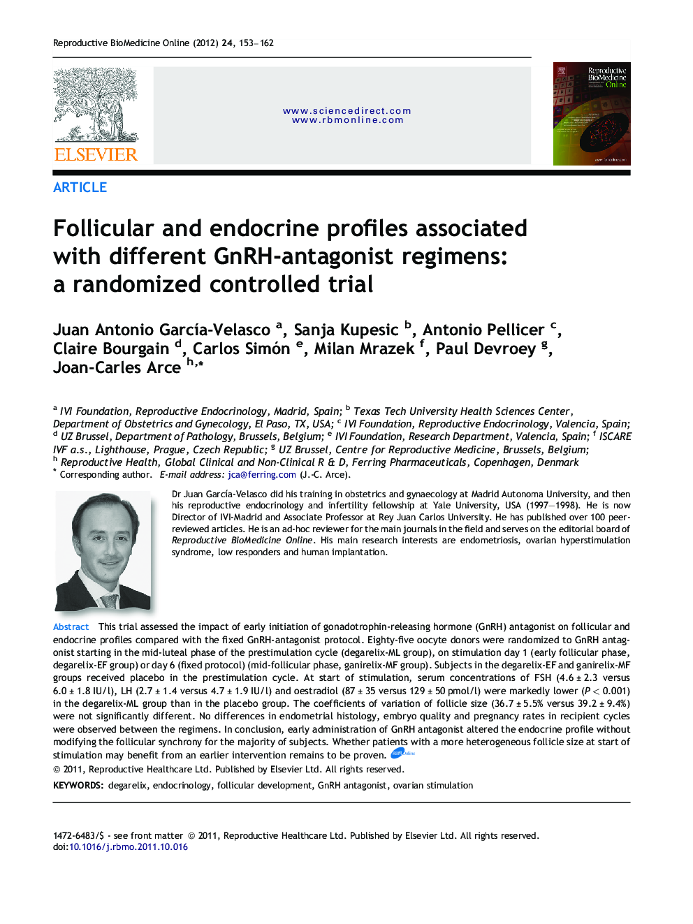 Follicular and endocrine profiles associated with different GnRH-antagonist regimens: a randomized controlled trial 