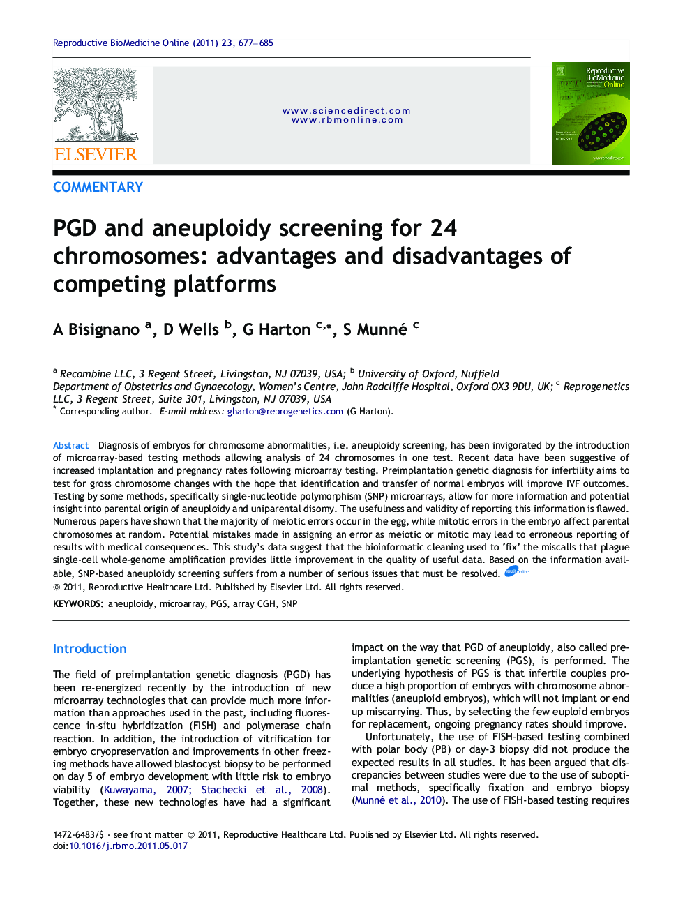 PGD and aneuploidy screening for 24 chromosomes: advantages and disadvantages of competing platforms