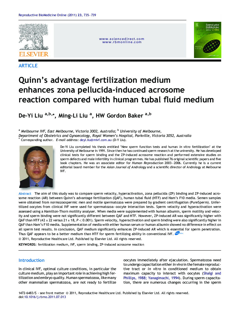 Quinn’s advantage fertilization medium enhances zona pellucida-induced acrosome reaction compared with human tubal fluid medium 