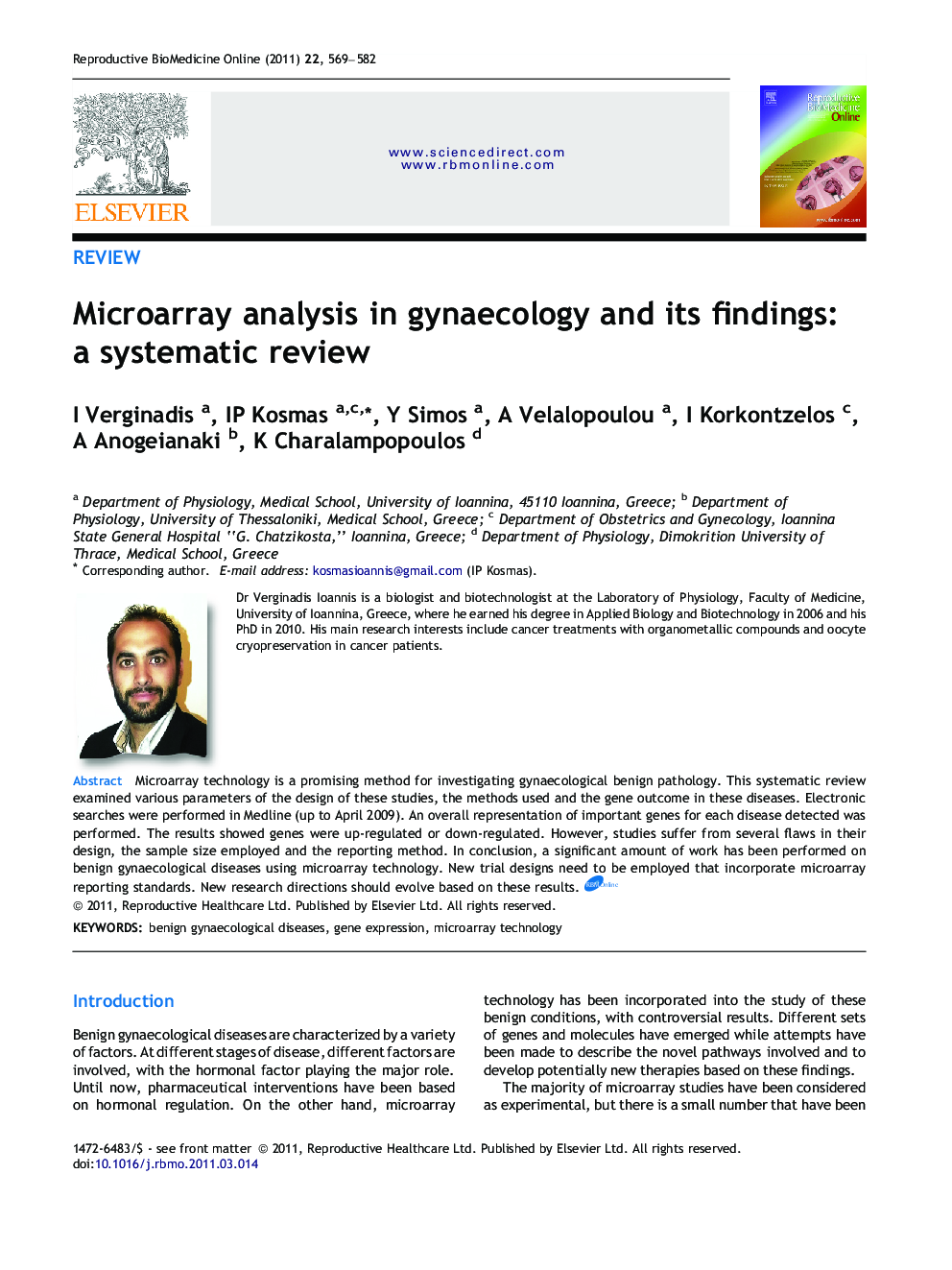 Microarray analysis in gynaecology and its findings: a systematic review 