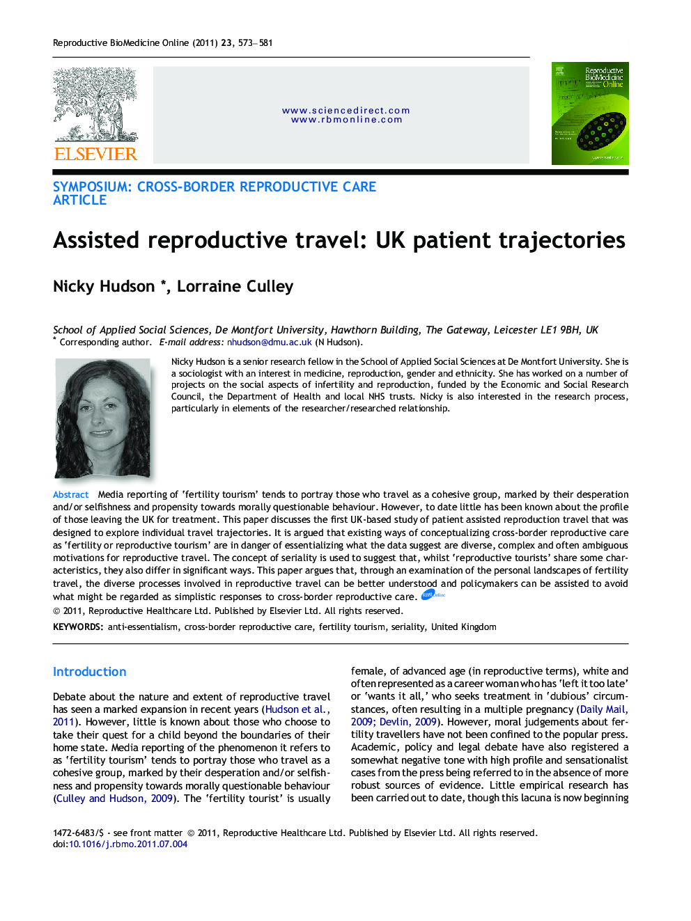 Assisted reproductive travel: UK patient trajectories 