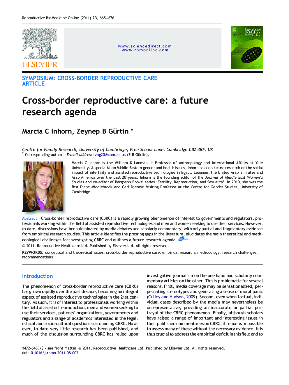 Cross-border reproductive care: a future research agenda 