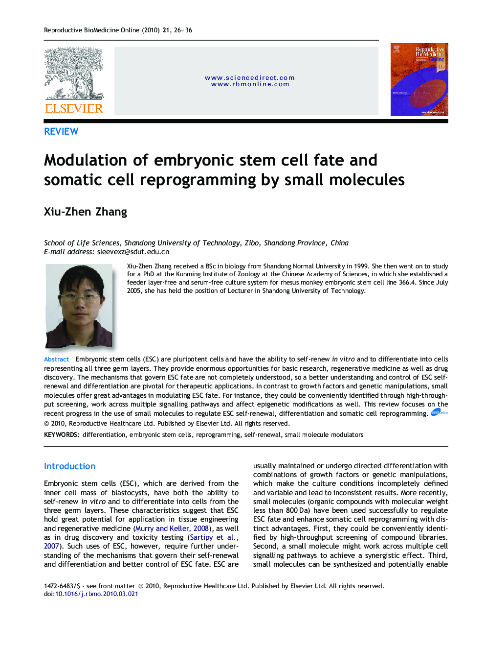Modulation of embryonic stem cell fate and somatic cell reprogramming by small molecules 