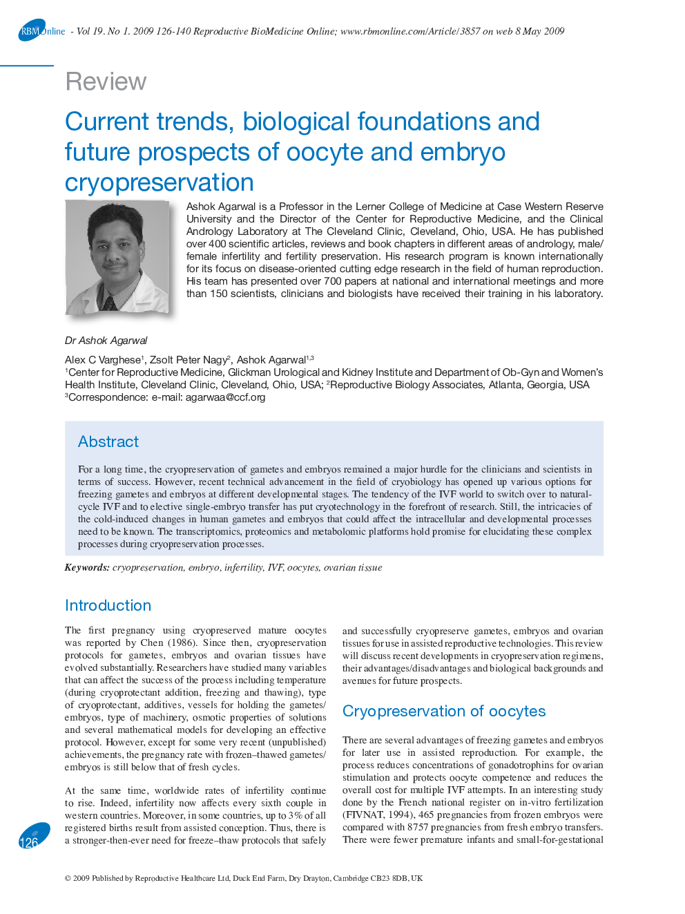 Current trends, biological foundations and future prospects of oocyte and embryo cryopreservation 