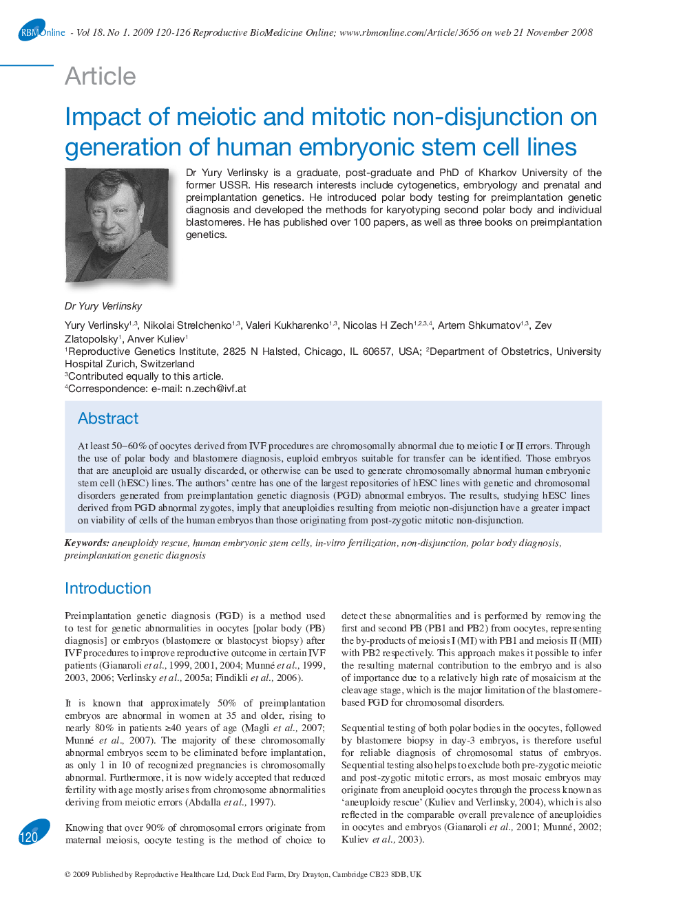 Impact of meiotic and mitotic non-disjunction on generation of human embryonic stem cell lines 