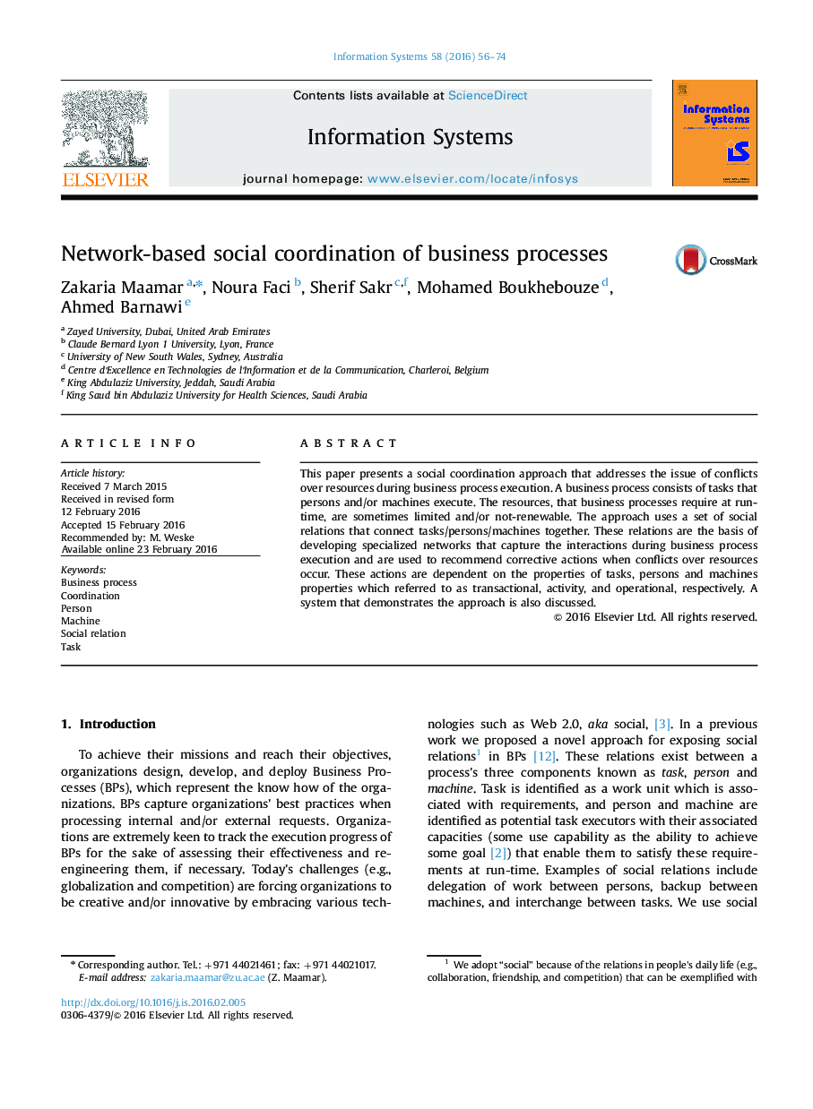 Network-based social coordination of business processes