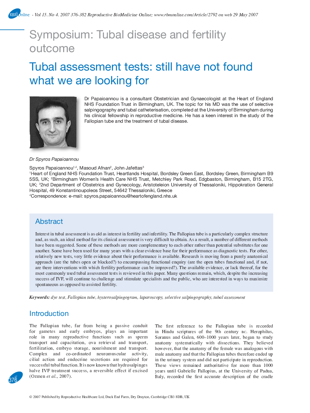 Tubal assessment tests: still have not found what we are looking for