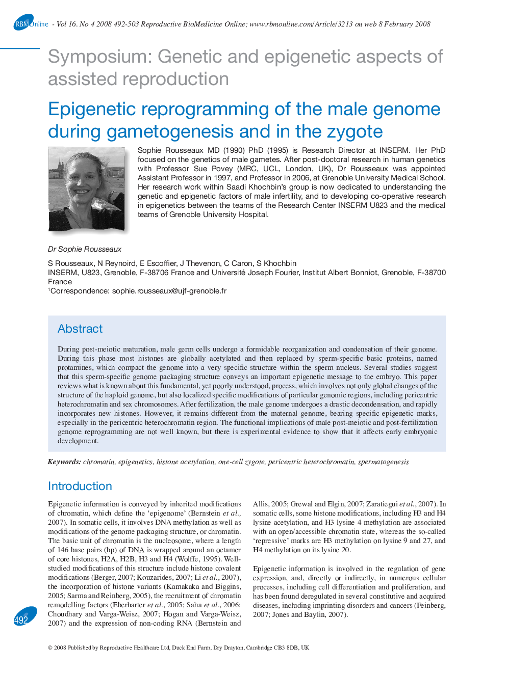 Epigenetic reprogramming of the male genome during gametogenesis and in the zygote 