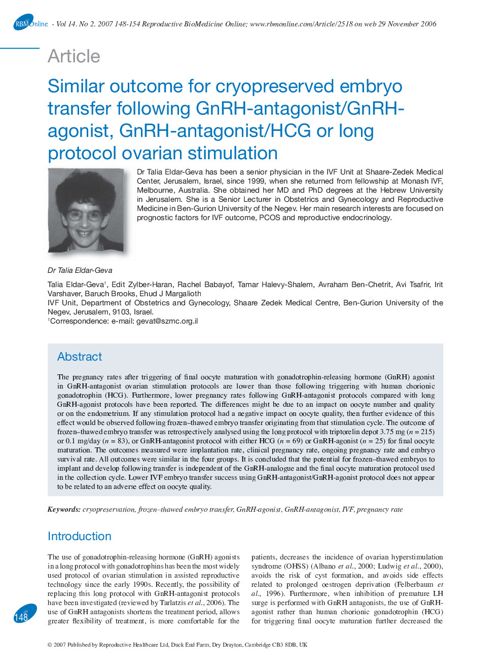 Similar outcome for cryopreserved embryo transfer following GnRH-antagonist/GnRH-agonist, GnRH-antagonist/HCG or long protocol ovarian stimulation