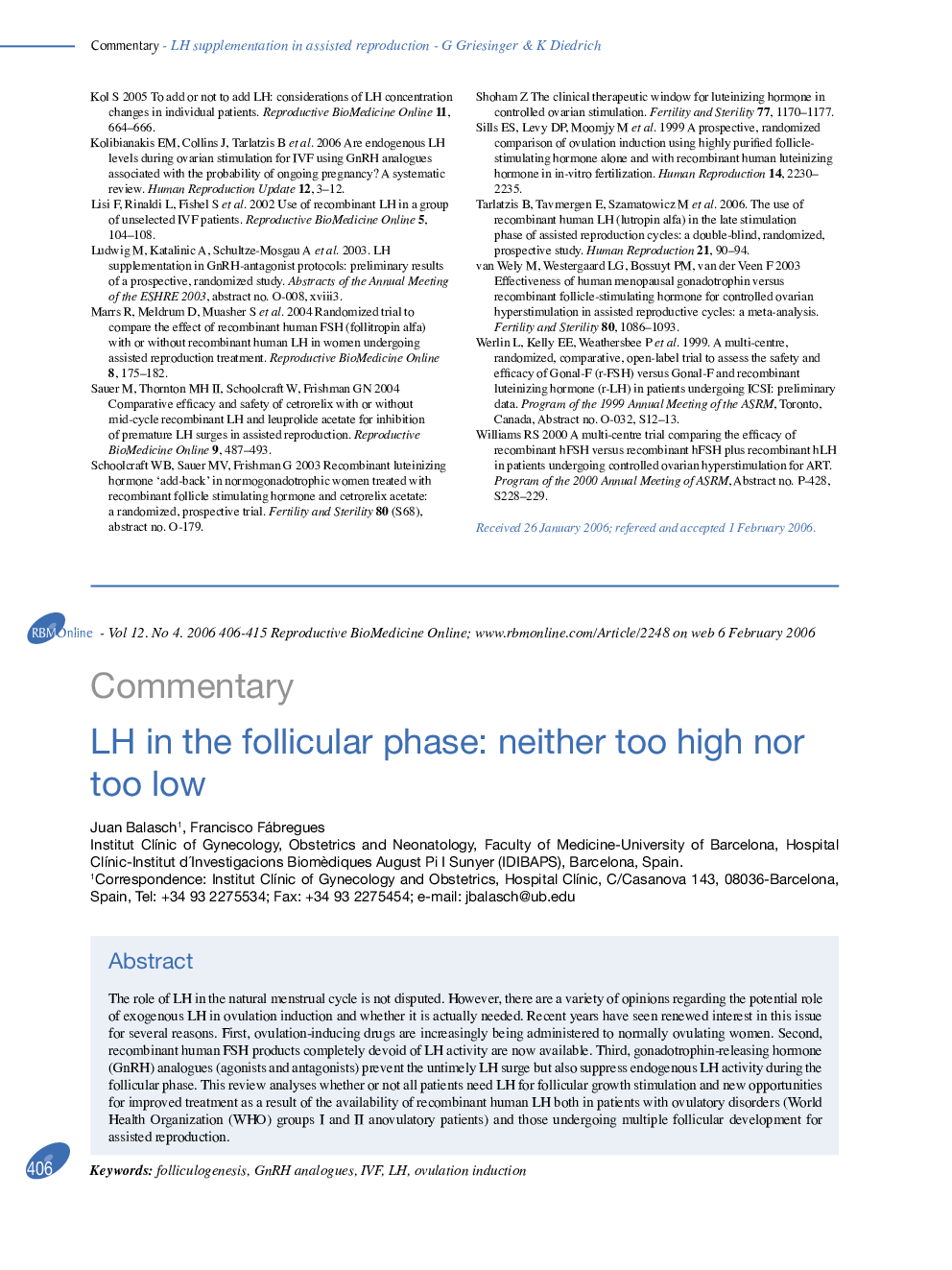 LH in the follicular phase: neither too high nor too low