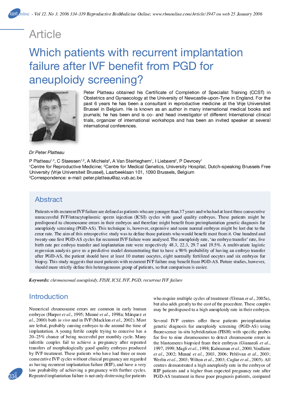 Which patients with recurrent implantation failure after IVF benefit from PGD for aneuploidy screening?