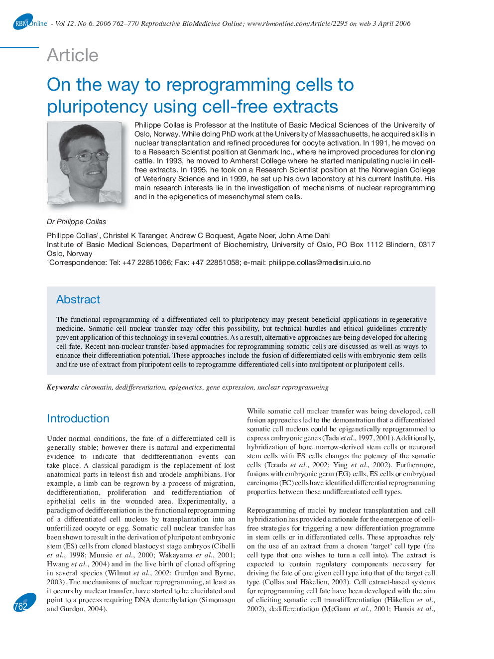 On the way to reprogramming cells to pluripotency using cell-free extracts 