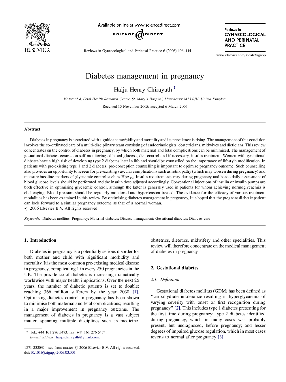 Diabetes management in pregnancy