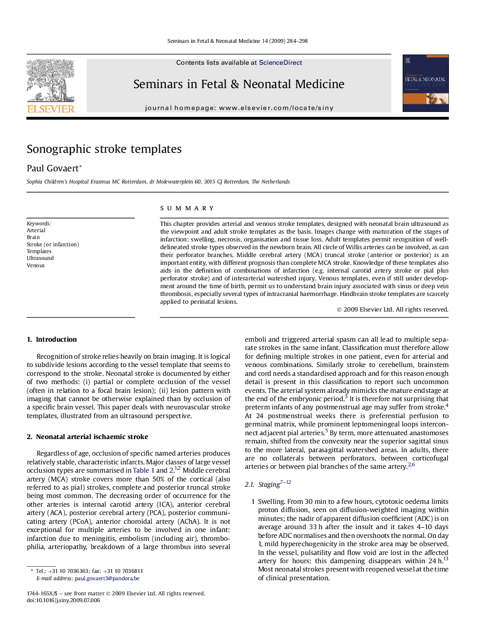 Sonographic stroke templates