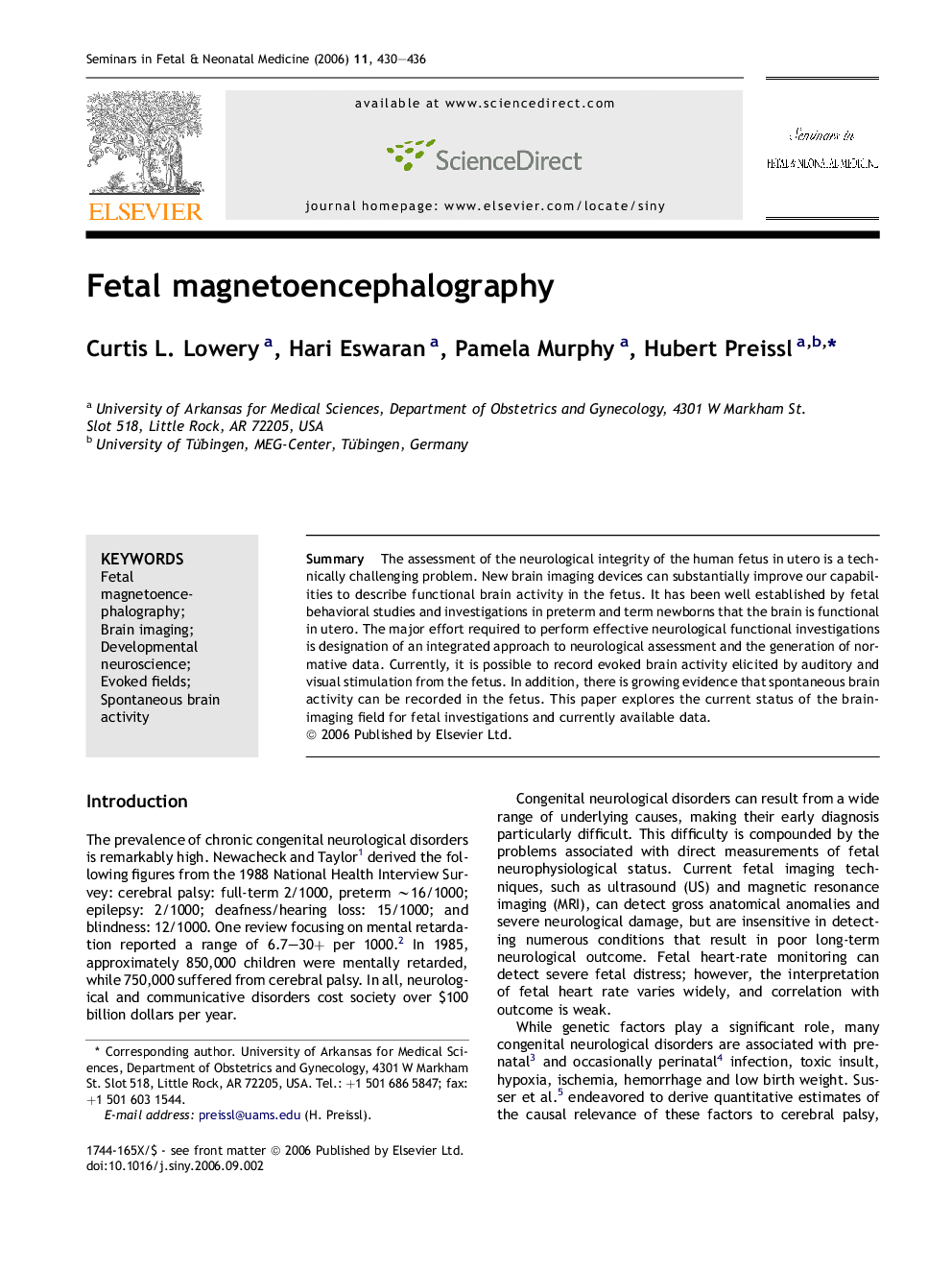 Fetal magnetoencephalography