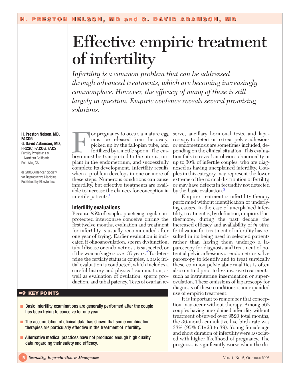 Effective empiric treatment of infertility