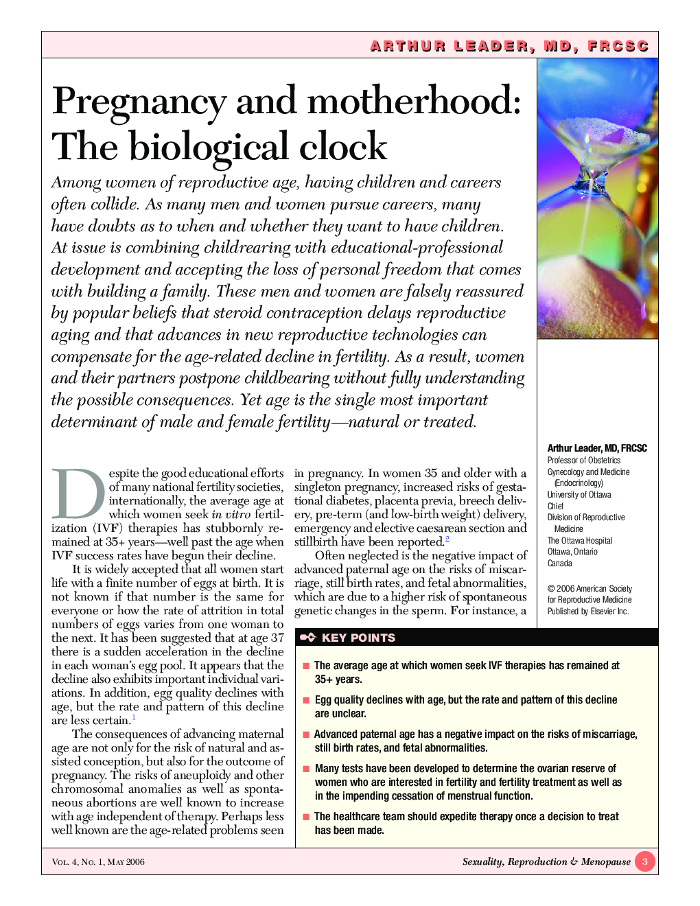 Pregnancy and motherhood: The biological clock