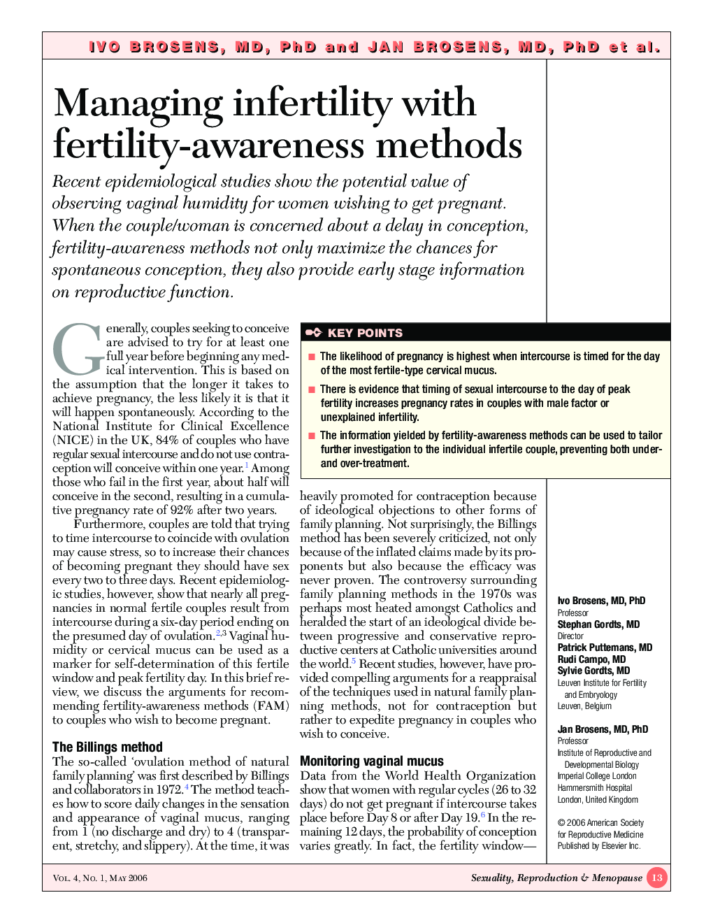 Managing infertility with fertility-awareness methods