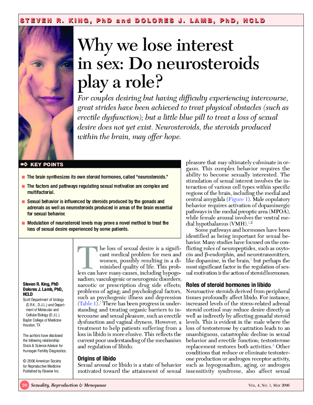 Why we lose interest in sex: Do neurosteroids play a role?