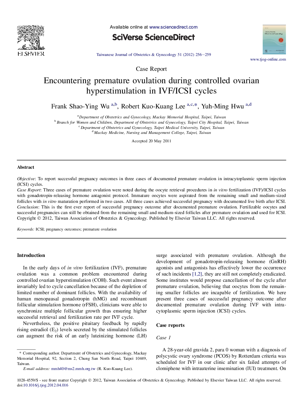 Encountering premature ovulation during controlled ovarian hyperstimulation in IVF/ICSI cycles