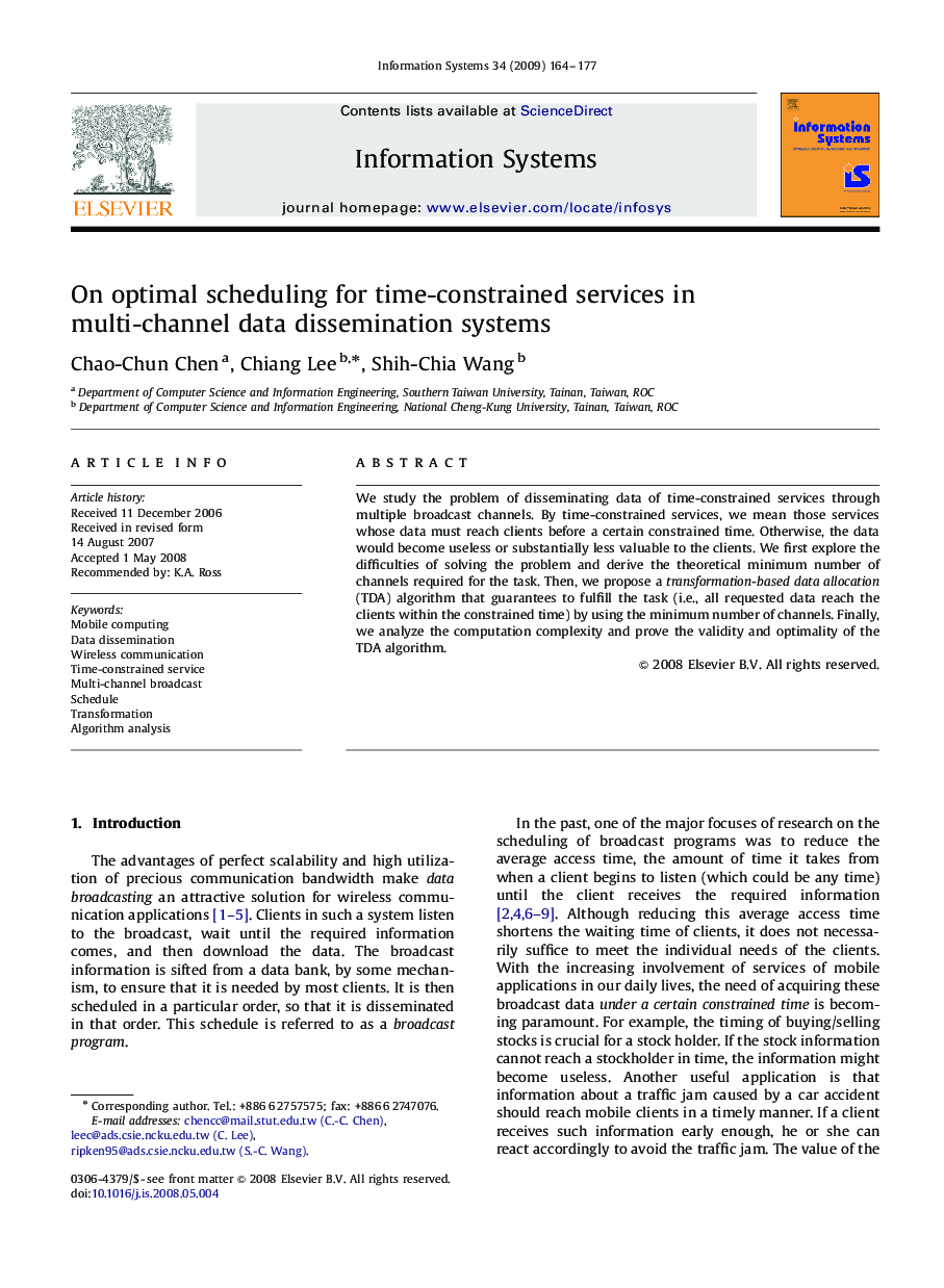 On optimal scheduling for time-constrained services in multi-channel data dissemination systems