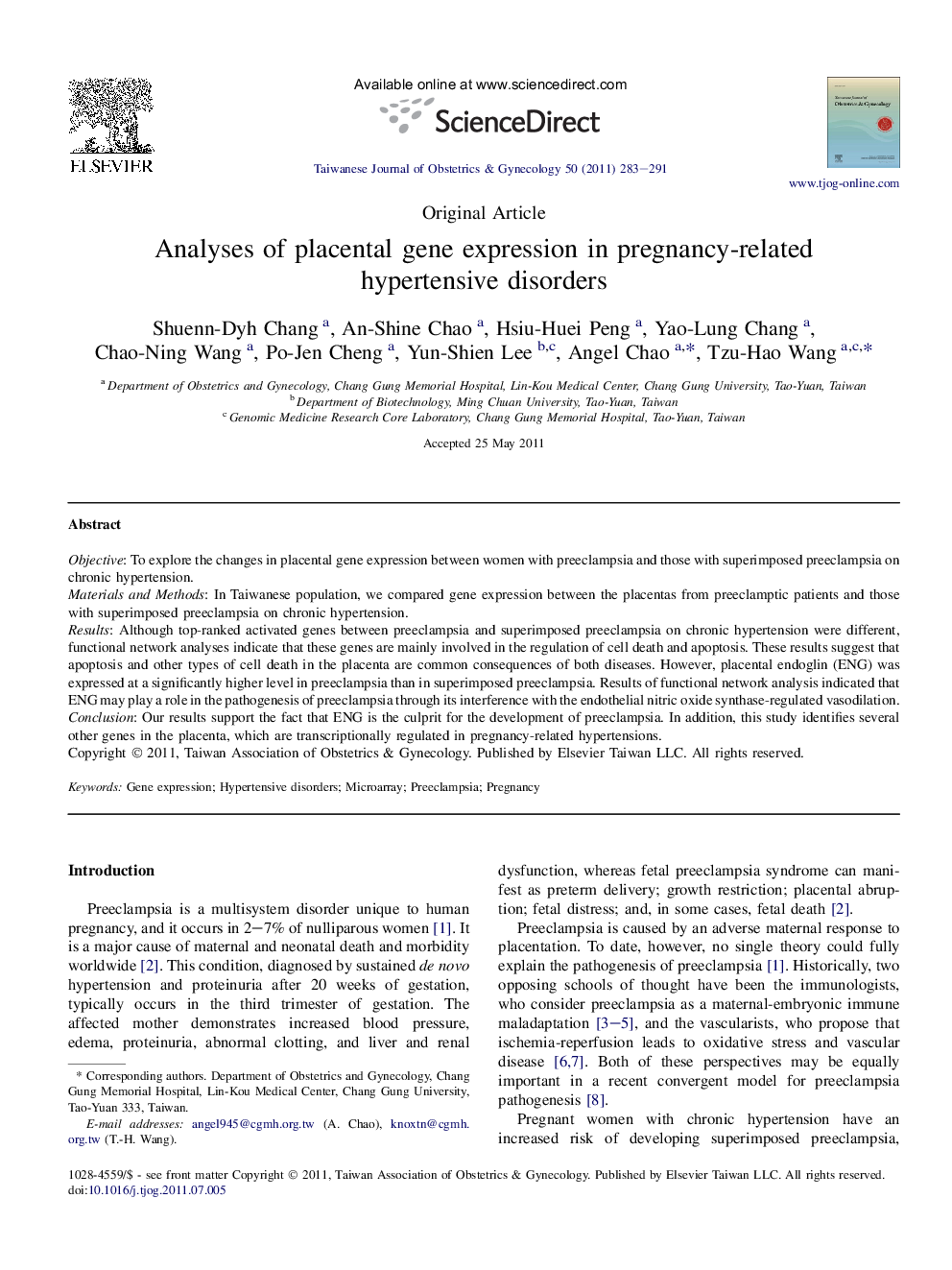 Analyses of placental gene expression in pregnancy-related hypertensive disorders