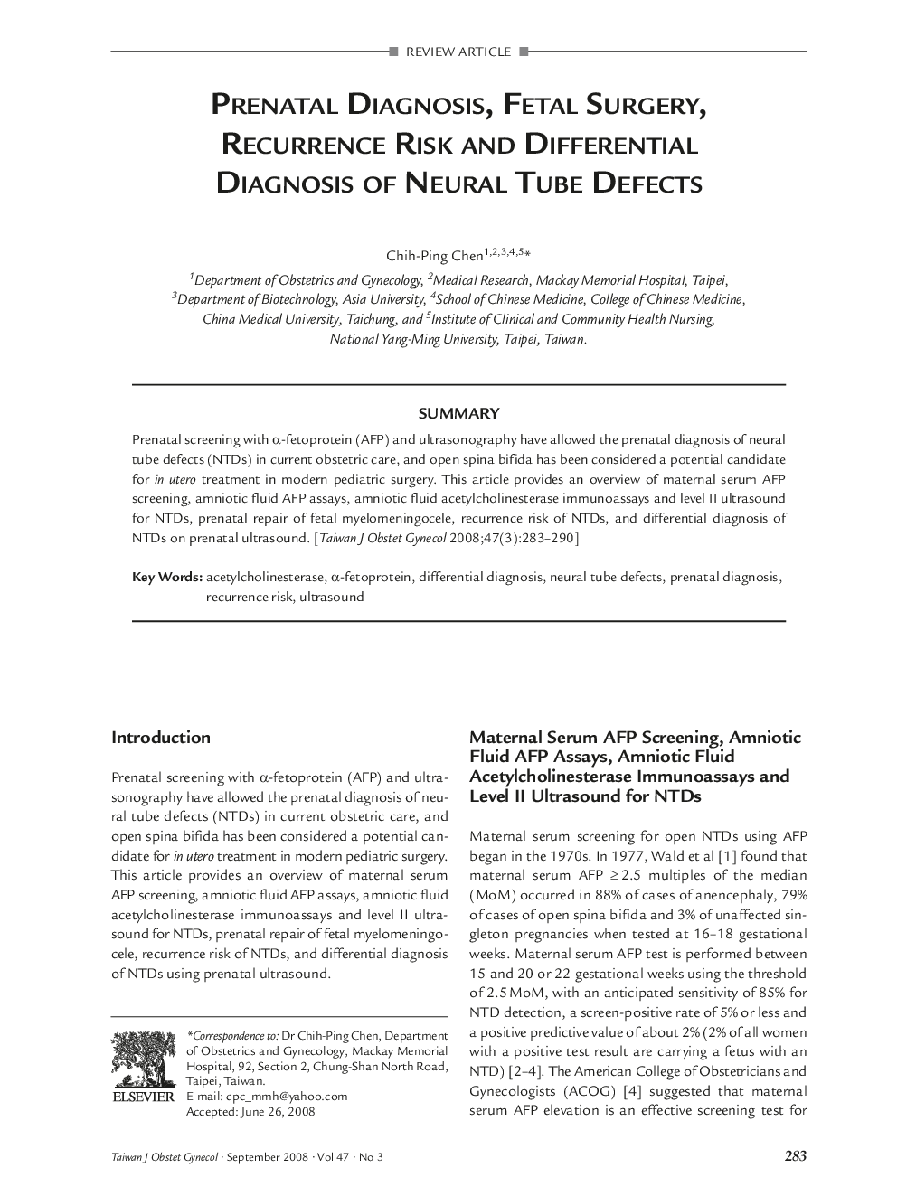 Prenatal Diagnosis, Fetal Surgery, Recurrence Risk and Differential Diagnosis of Neural Tube Defects