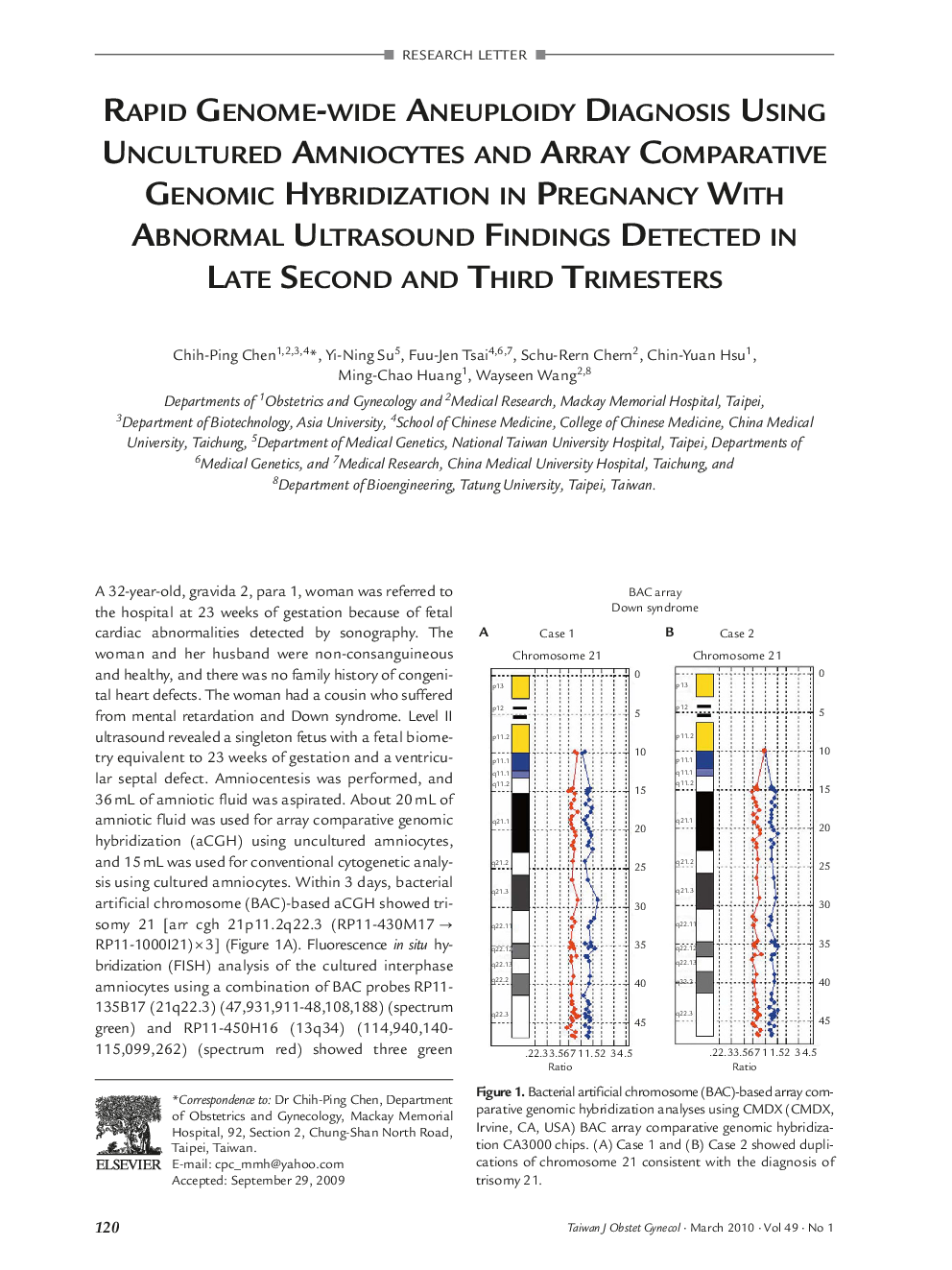 Rapid Genome-wide Aneuploidy Diagnosis Using Uncultured Amniocytes and Array Comparative Genomic Hybridization in Pregnancy With Abnormal Ultrasound Findings Detected in Late Second and Third Trimesters