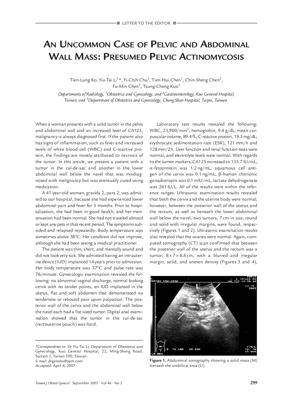 An Uncommon Case of Pelvic and Abdominal Wall Mass: Presumed Pelvic Actinomycosis