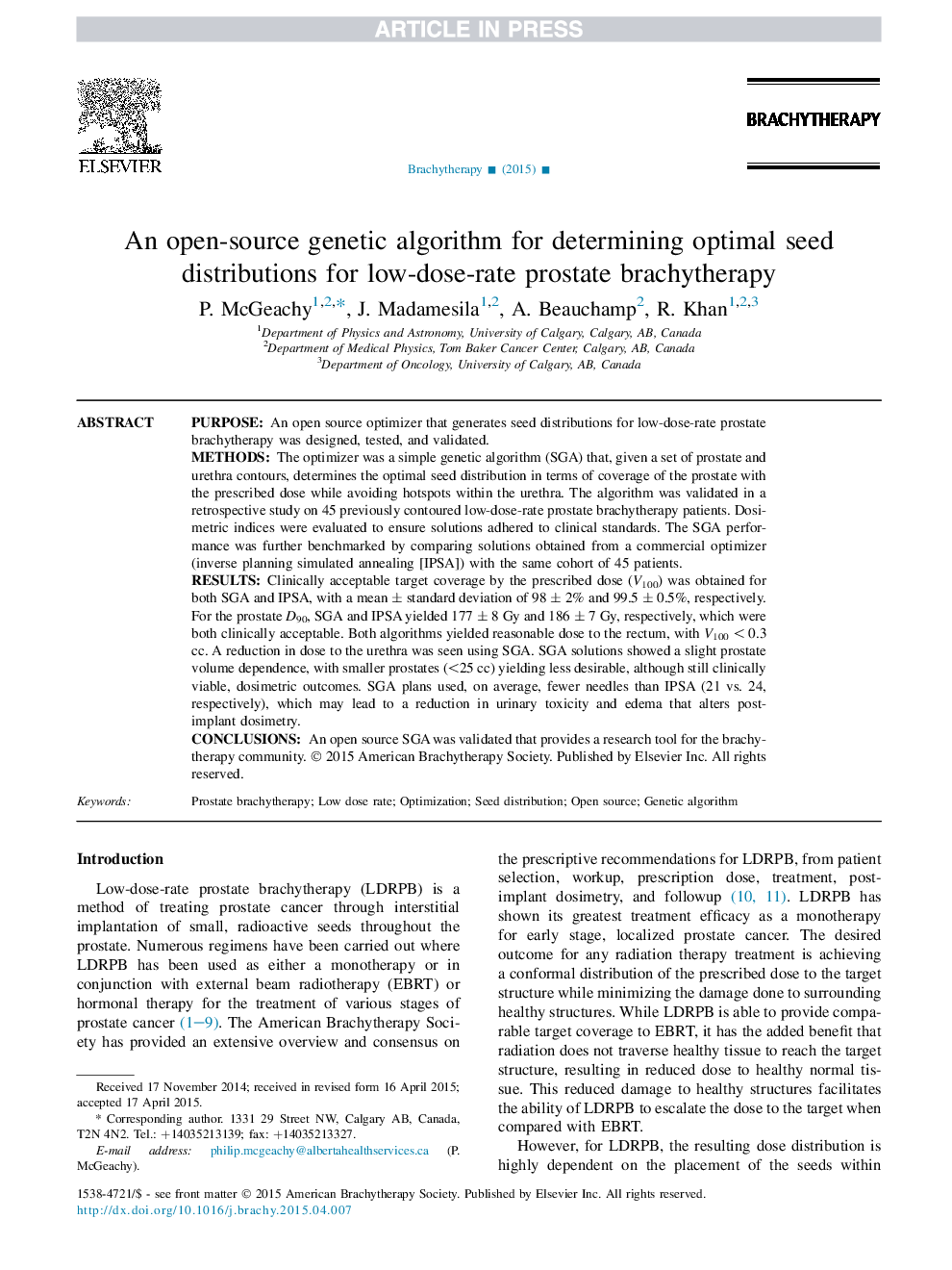 An open-source genetic algorithm for determining optimal seed distributions for low-dose-rate prostate brachytherapy