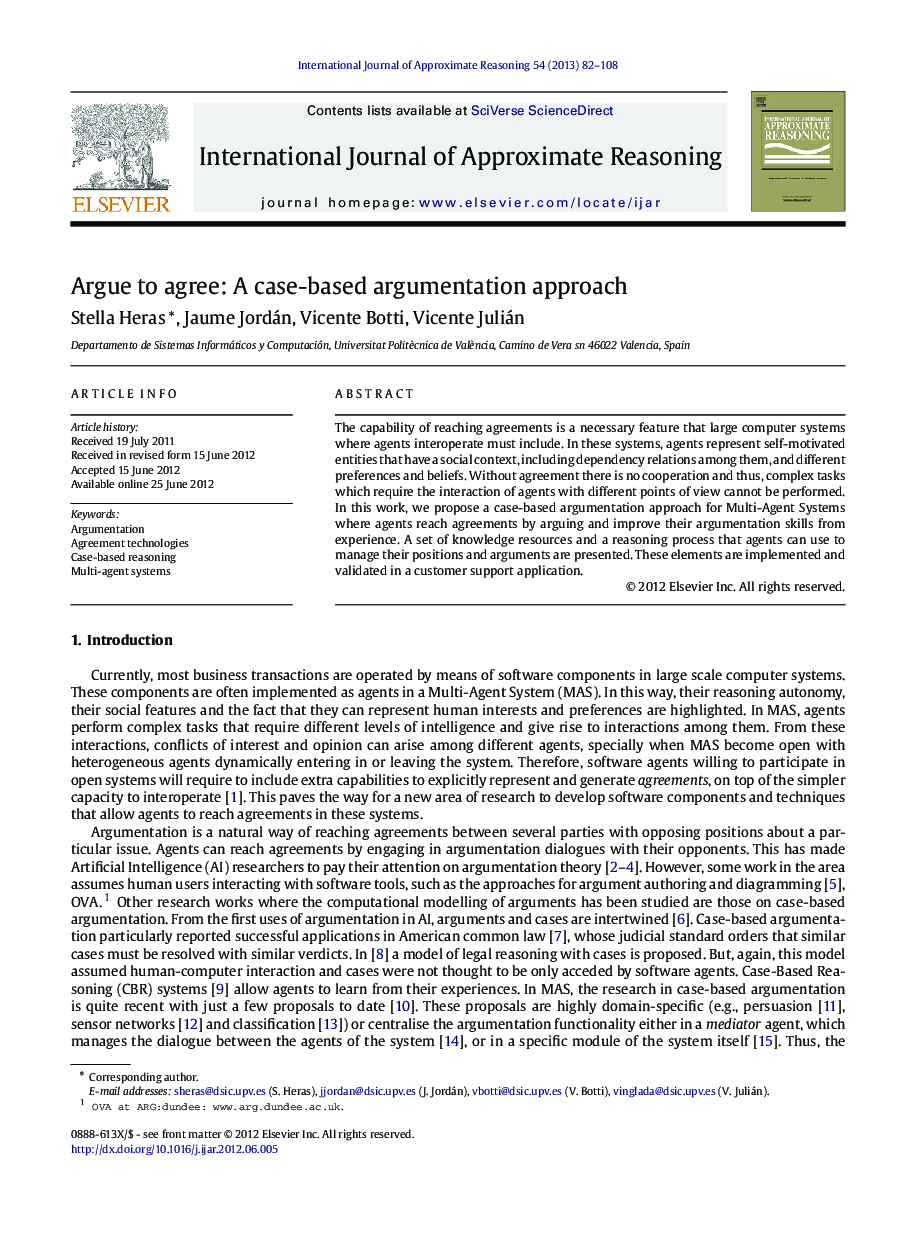 Argue to agree: A case-based argumentation approach