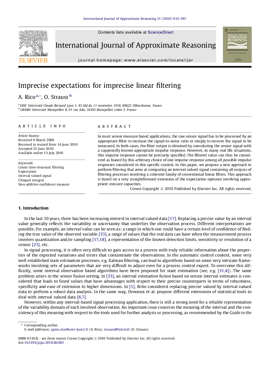 Imprecise expectations for imprecise linear filtering