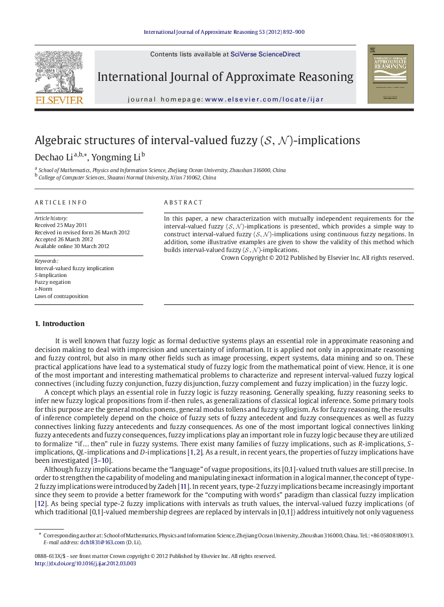 Algebraic structures of interval-valued fuzzy (S,N)(S,N)-implications