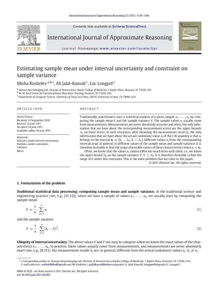 Estimating sample mean under interval uncertainty and constraint on sample variance