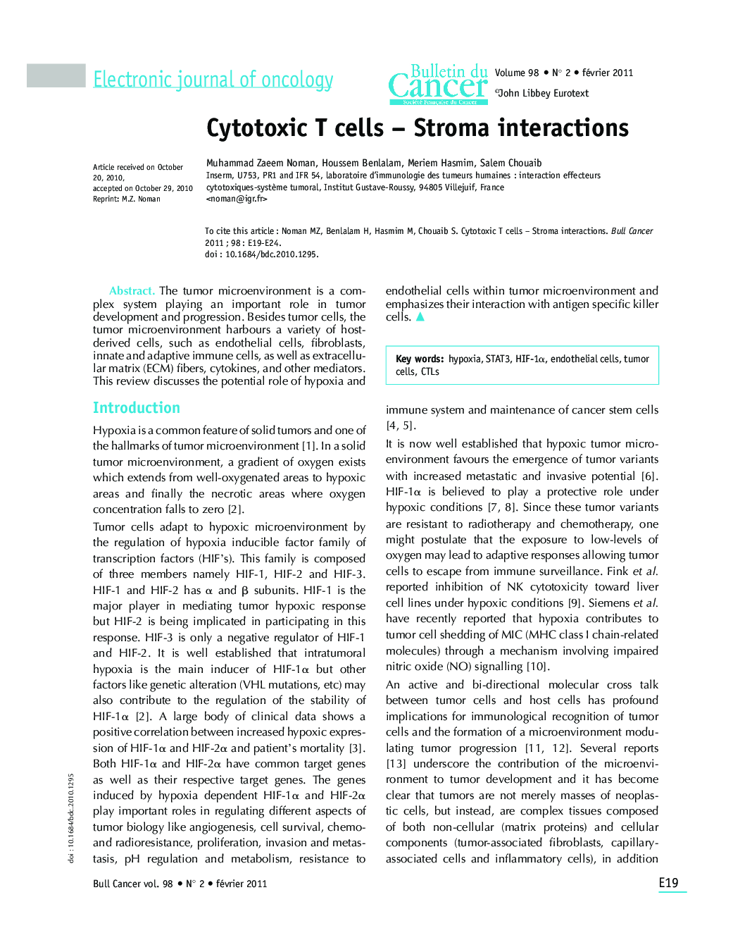 Cytotoxic T cells - Stroma interactions