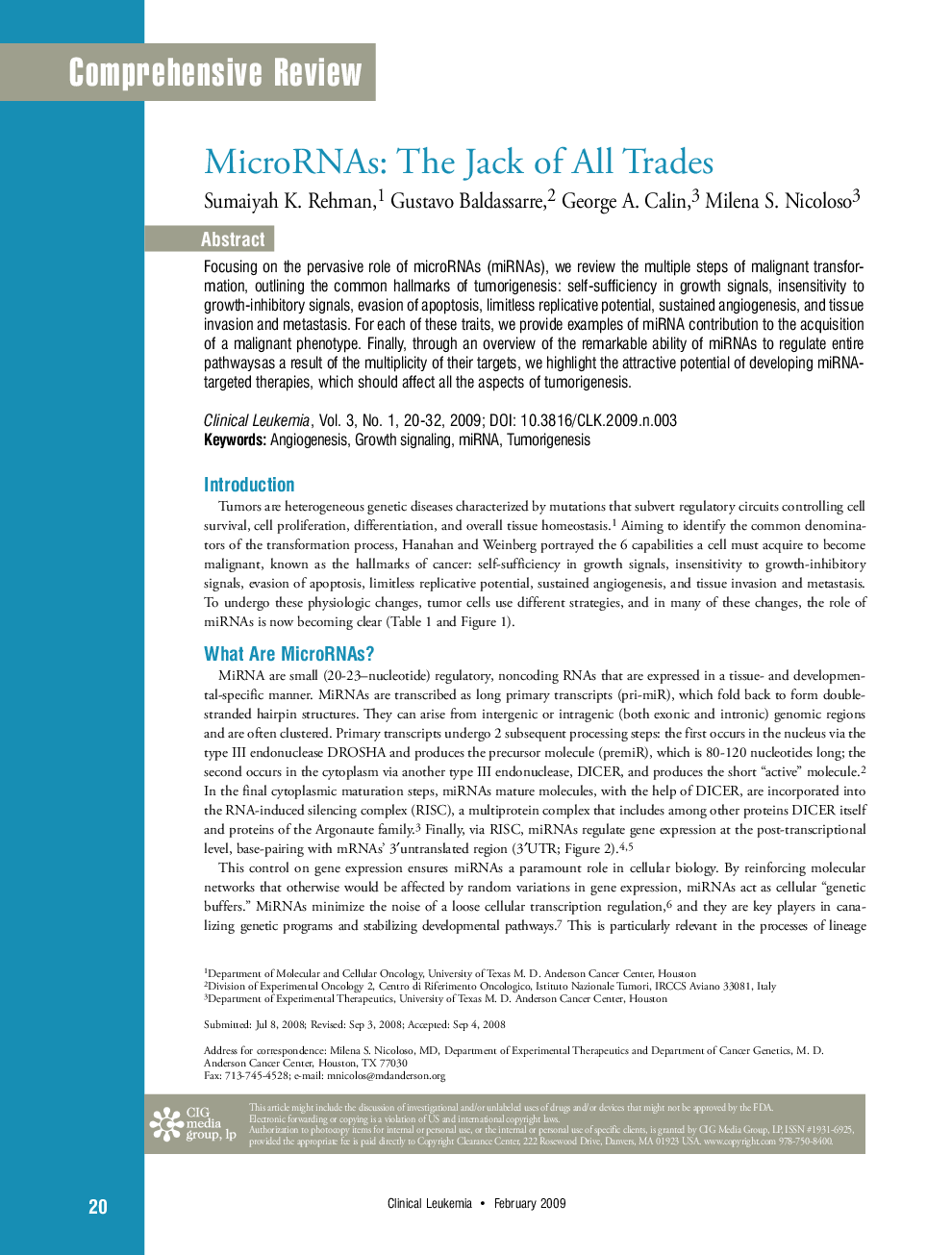 MicroRNAs: The Jack of All Trades