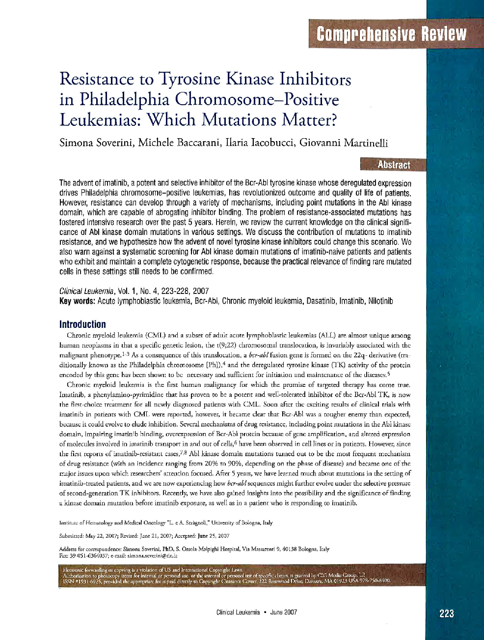 Resistance to Tyrosine Kinase Inhibitors in Philadelphia Chromosome-Positive Leukemias: Which Mutations Matter?