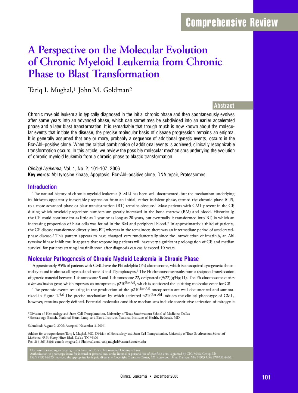 A Perspective on the Molecular Evolution of Chronic Myeloid Leukemia from Chronic Phase to Blast Transformation