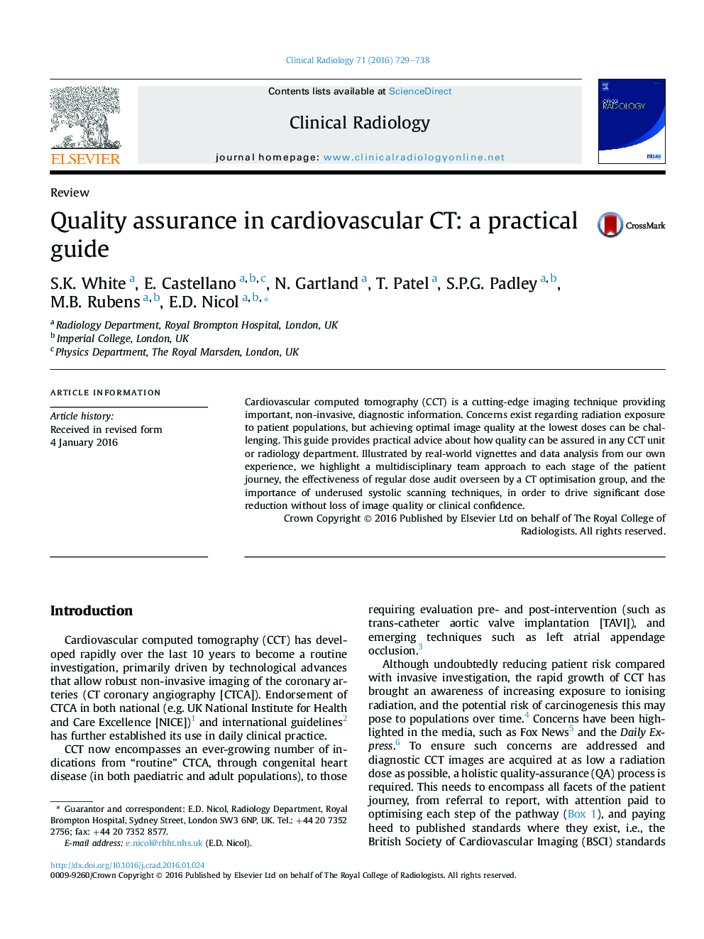Quality assurance in cardiovascular CT: a practical guide
