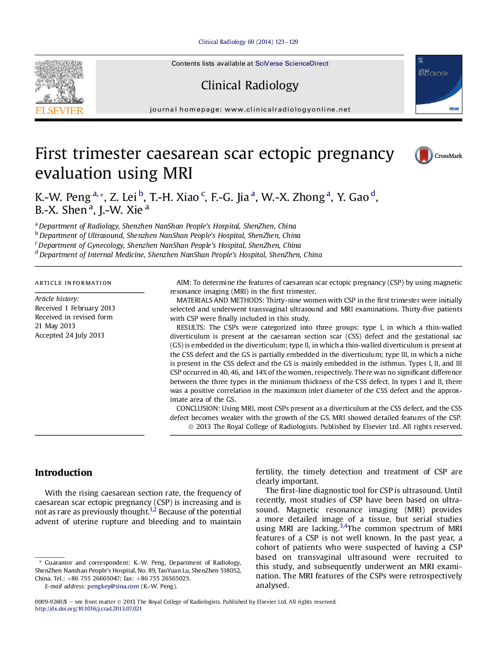 First trimester caesarean scar ectopic pregnancy evaluation using MRI