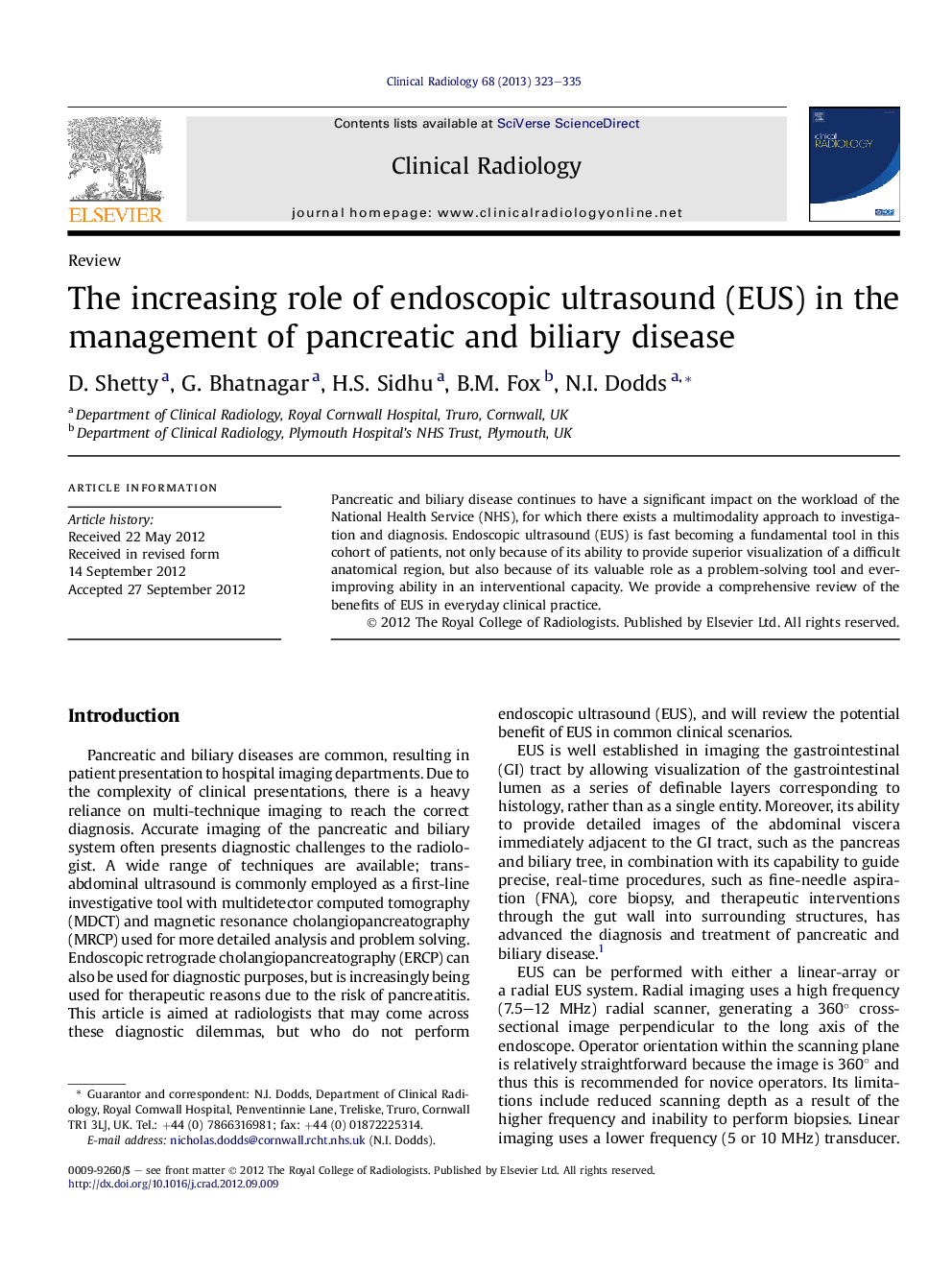 The increasing role of endoscopic ultrasound (EUS) in the management of pancreatic and biliary disease