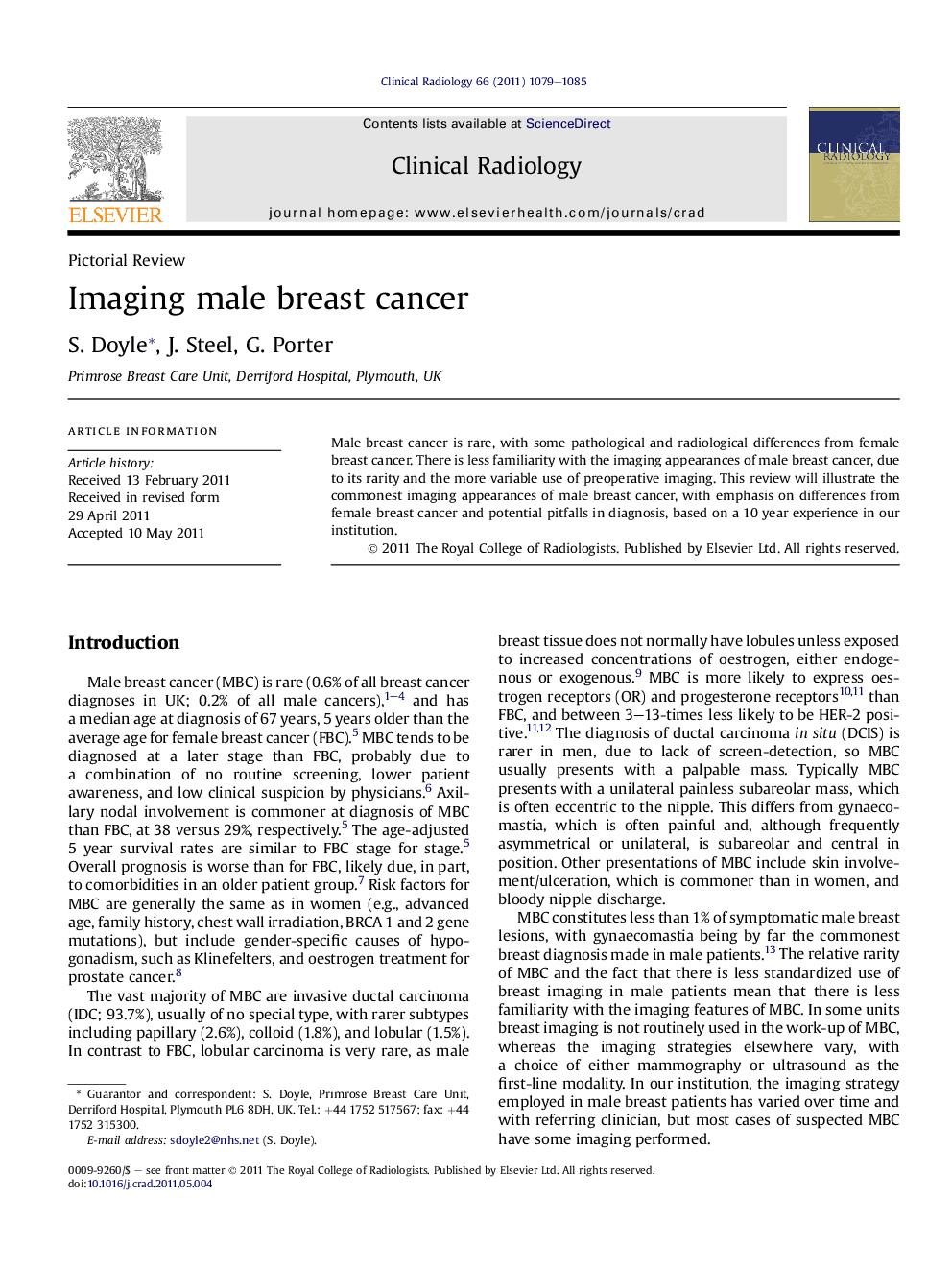 Imaging male breast cancer