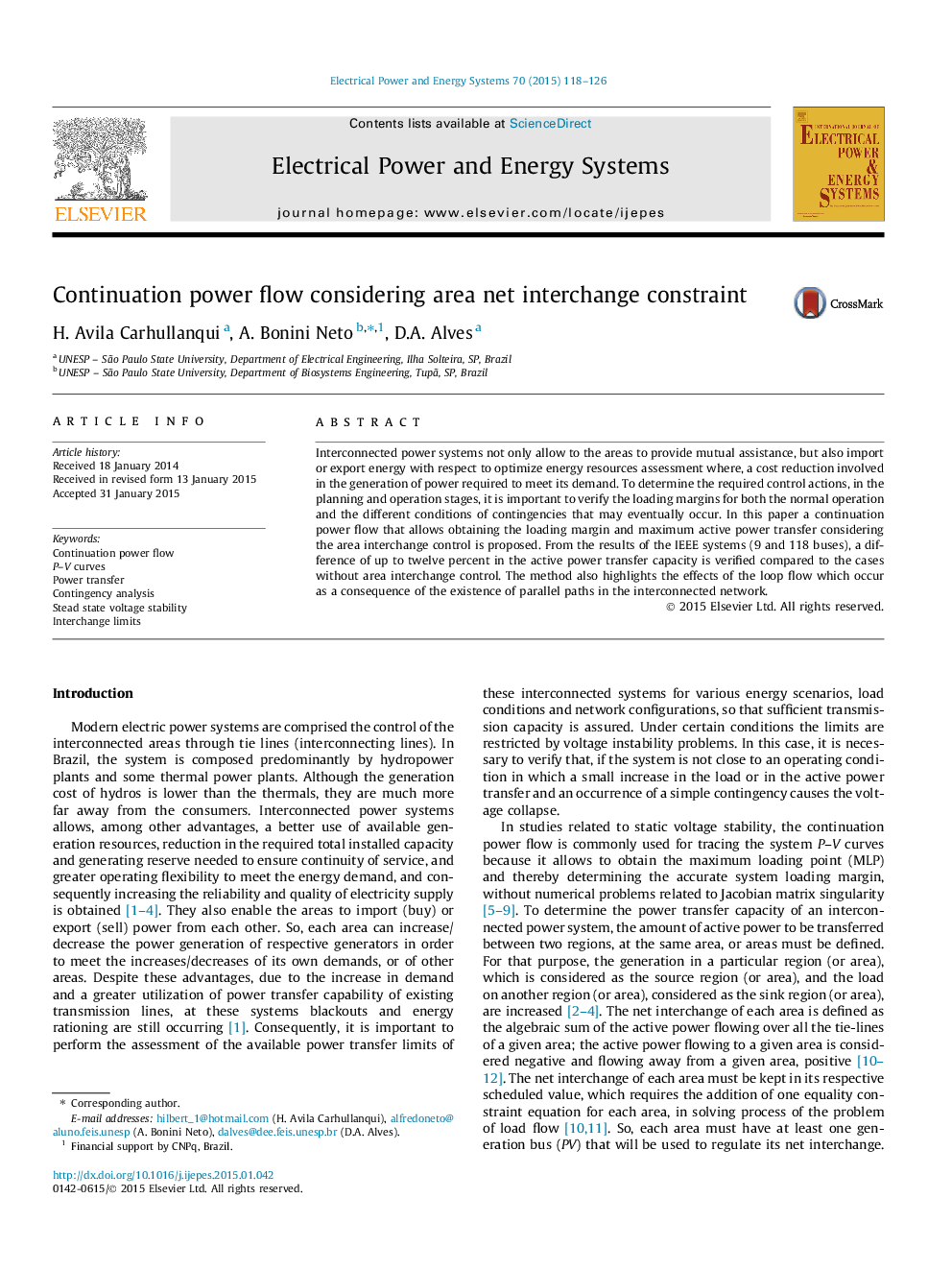 Continuation power flow considering area net interchange constraint