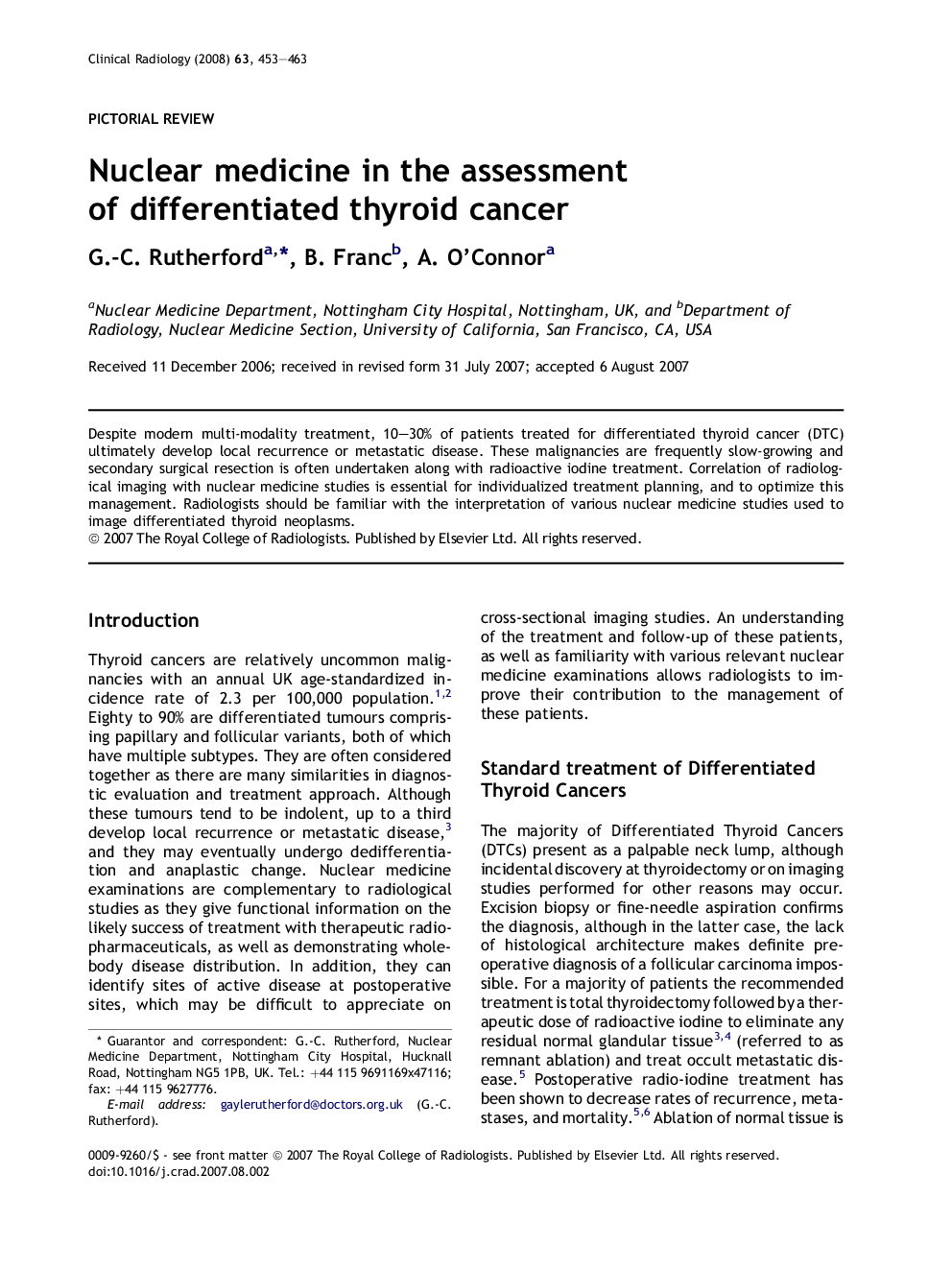 Nuclear medicine in the assessment of differentiated thyroid cancer