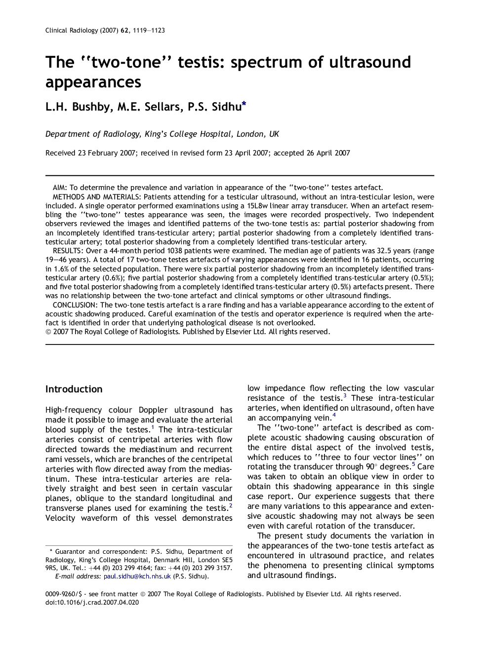 The “two-tone” testis: spectrum of ultrasound appearances