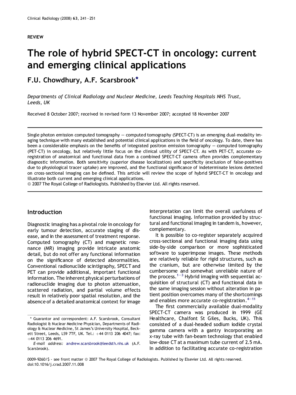 The role of hybrid SPECT-CT in oncology: current and emerging clinical applications