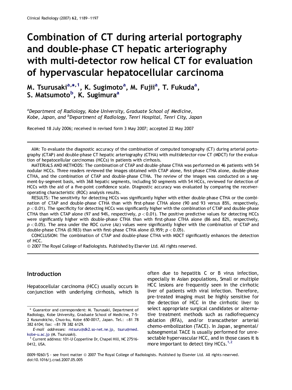 Combination of CT during arterial portography and double-phase CT hepatic arteriography with multi-detector row helical CT for evaluation of hypervascular hepatocellular carcinoma