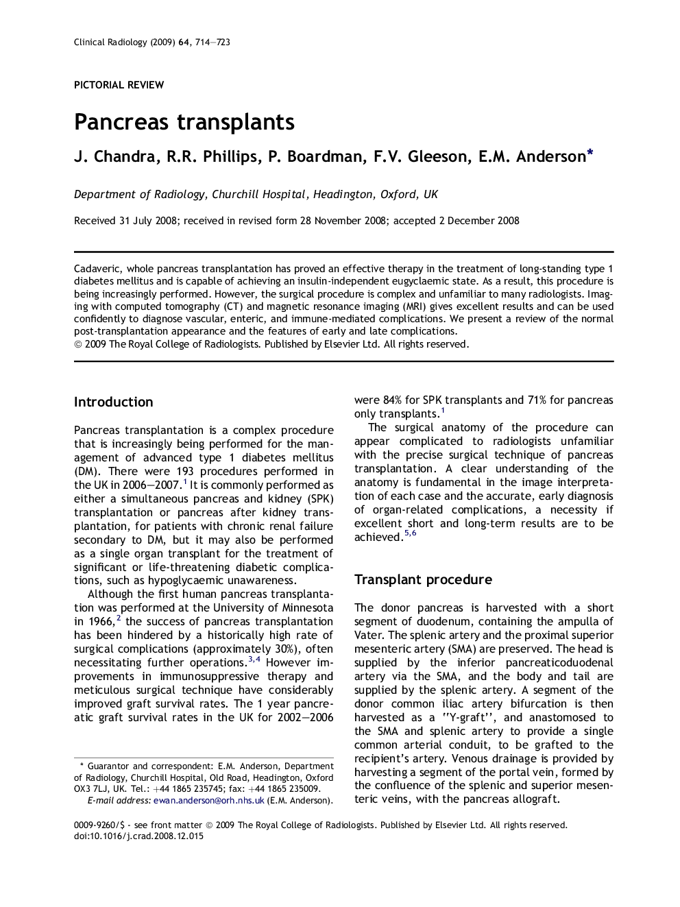 Pancreas transplants