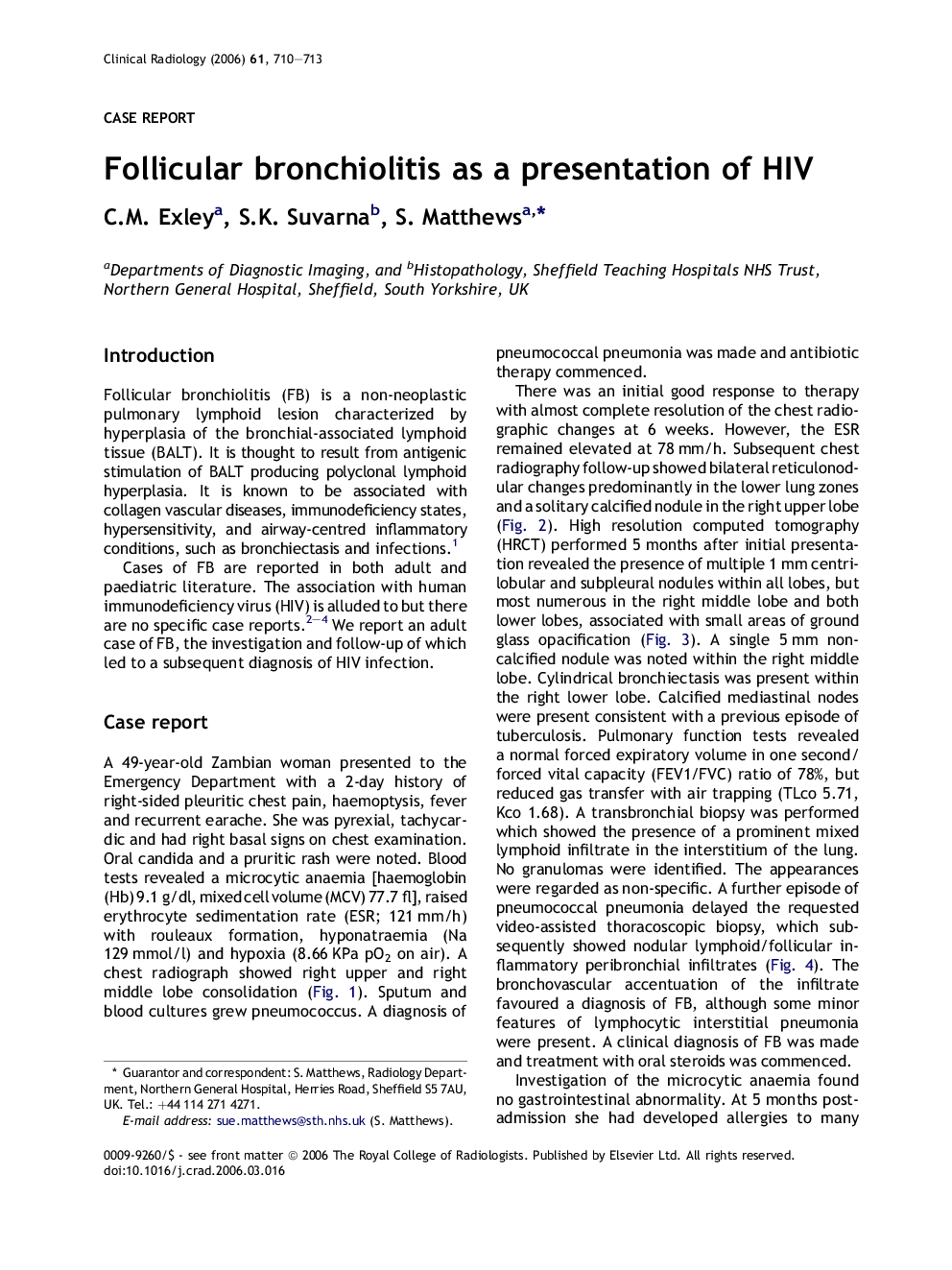 Follicular bronchiolitis as a presentation of HIV